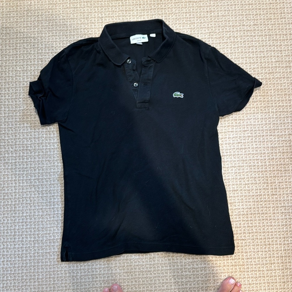 Men’s black Lacoste polo